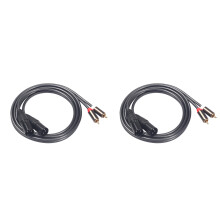 2Pièces Câble Audio Dual Xlr Et Jack Male Noir Pour Enceinte