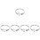 5Pcs Silver Adjustable Open Ring Women Elegant Finger Ring 6