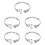 5Pcs Silver Adjustable Open Ring Women Elegant Finger Ring 7