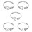 5Pcs Silver Adjustable Open Ring Women Elegant Finger Ring 9