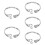 5Pcs Silver Adjustable Open Ring Women Elegant Finger Ring 11