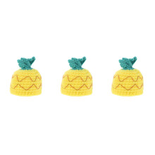 3Pcs DIY Yellow Crochet Banana Hats Knitted Toppers Cute