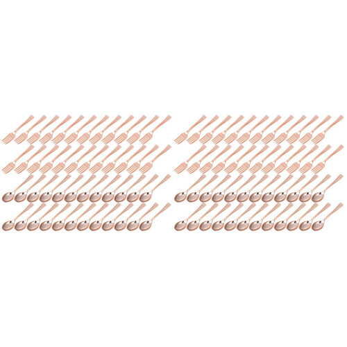 96Pièces Couverts Jetables Rose Gold Pour