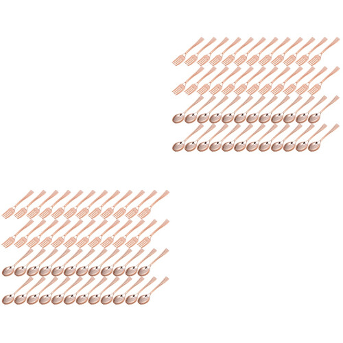 96Pièces Couverts Jetables Rose Gold Pour 1