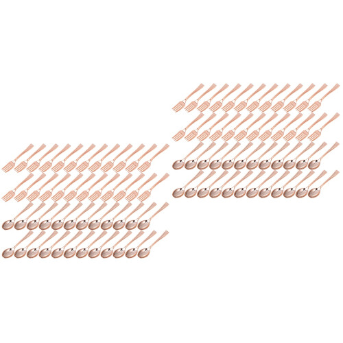 96Pièces Couverts Jetables Rose Gold Pour 2