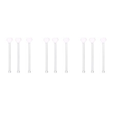 9Pcs Multi Color Glass Swizzle Sticks Coffee Cocktail Stirring Rods