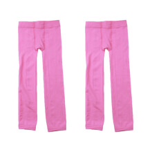 2Pcs Winter Leggings for Girls Pink Warm Stretchy Tights Under Dresses
