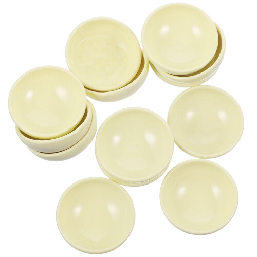 48Pcs Durable Plastic Mini Bowls White Tiny Bowls for Dolls House 1