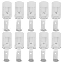 10Pcs Heat Resistant E14 Screw-in Lamp Holders White Metal Socket