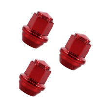3Pcs Metal Valve Caps for Car Red Lug Nut Covers Heavy Duty Wheels