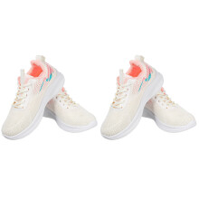 2Pairs Womens Tennis Shoes Mesh Upper Non-Slip Sole White Gym Sneakers