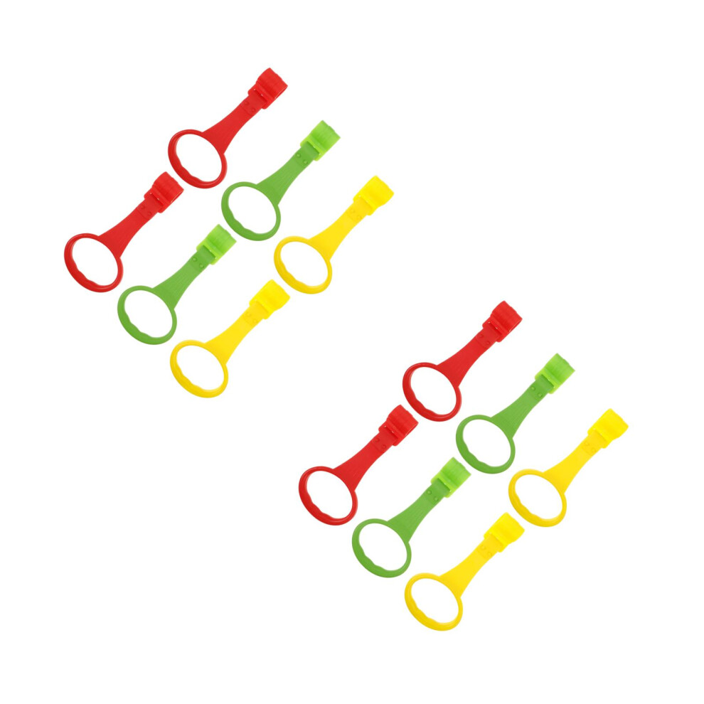 Ohphcall 12Pcs Baby Pull Up Rings Assorted Colors Plastic For Home Nursery Use