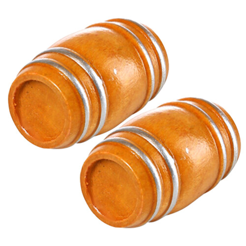 4Pièces Mini Baril En Bois Coffee Décor Maison De Accessoires 1