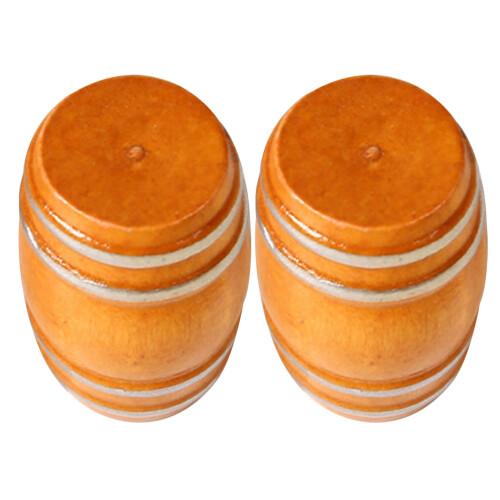 4Pièces Mini Baril En Bois Coffee Décor Maison De Accessoires 2
