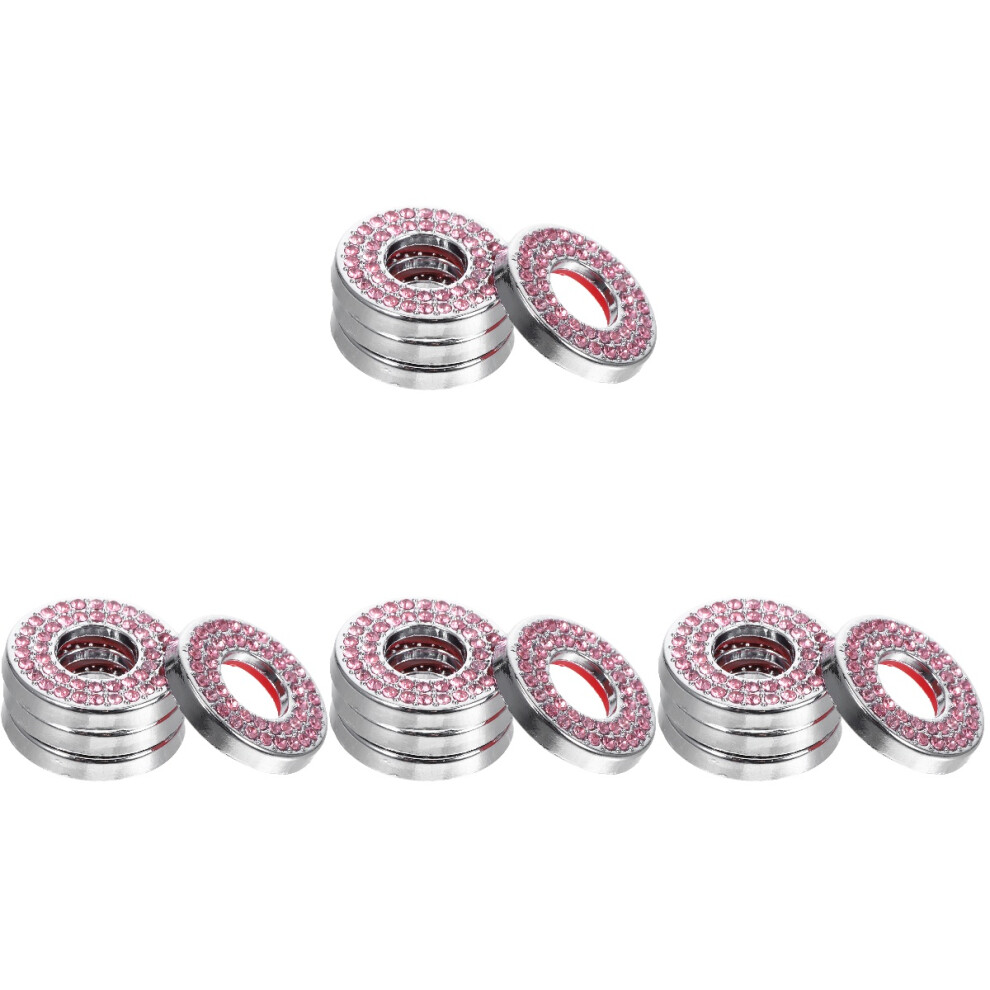 16Pcs Car Door Lock Cover Rhinestone Zinc Alloy Car Decoration Pink 3721130164628
