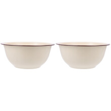 2 Pieces Ramen Noodle Bowl Pasta Vintage Enamel Basin Dough For Food
