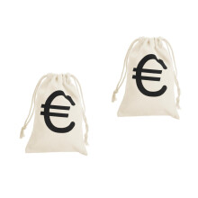 2Pcs Sturdy Beige Canvas Drawstring Bag for Pirate Coins Candy