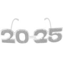 1Paar Zilveren 2025 Partybril St Kunststof Bril Voor Nieuwjaarsfeest