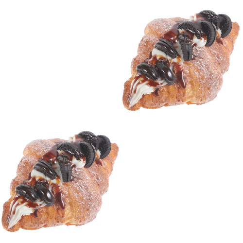 2Pcs PU Fake Croissant Bread Model Decorative Kitchen Ornament 2