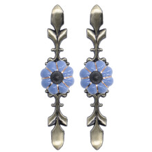 2pcs Hand Painted Blue Pumpkin Drawer Knobs Ceramic Cabinet Handles 4cm