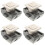 4Pcs Keyless Push Button Latch Lock Silver Zinc Alloy Cabinet Catch 4