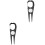 2Pièces Accessoire Golf Divot Fourche Durable Aluminium Acier Noir 3