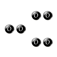 3Pcs Black Glass Cuff-Link Collar Button for Men Simple Stylish Decor