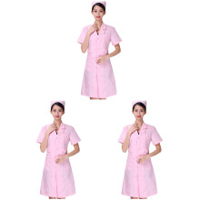 3Pcs Pink Cotton Pharmacy Coat Slim Designed Uniform for Workplace