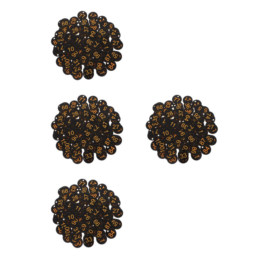 400Pcs Lightweight Black Pvc Number Key Tags For Keys And Lockers 3713519488296