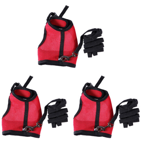 3Pcs Bunny Leash Lead Ultra-Soft Adjustable Rabbit Harness for Walking