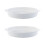 2Pcs High-Grade Ceramic Oval Baking Dishes White Kitchen Bakeware 6