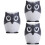 3Pcs Creative Owl Toothpick Jar Grey for Home 6