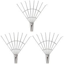 3Pcs Multifunctional Steel Garden Rake Silver Leaves Soil Cleaning