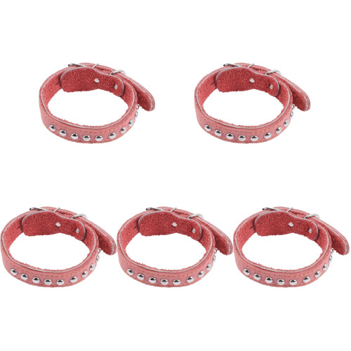 5Pcs Orange Adjustable Dog Collars Soft Supple Comfortable Pet Collars