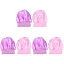 6Pcs Assorted Color Elastic Sleeping Cap Wide Side Bonnet for Hair Use