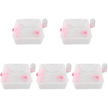 5Pcs Handheld Plastic Hamster Travel Cage for Mice Rats and Small Pets