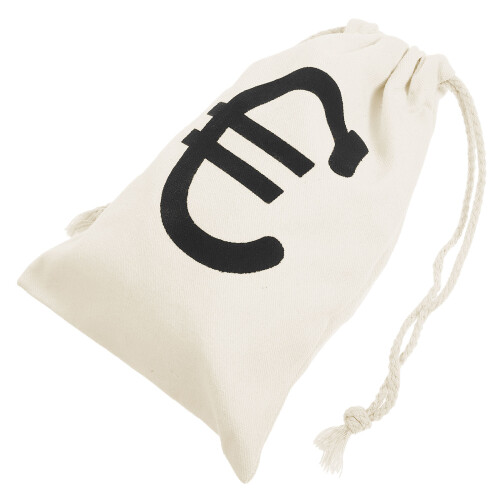 2Pcs Sturdy Beige Canvas Drawstring Bag for Pirate Coins Candy 2