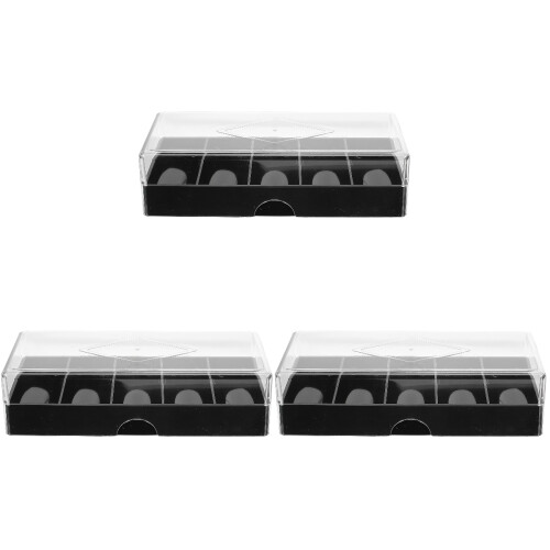 3Pcs Multi-Function Acrylic Poker Chip Case Black Daily Storage Tray