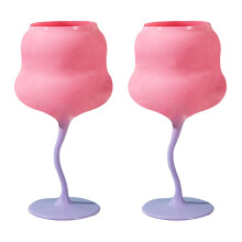 2Pcs Pink Crystal Goblet Reusable Drinking Cups for Parties