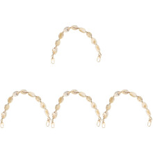 4Pcs Beaded Purse Chain Strap Beige for Handbag Clutch DIY Replacement