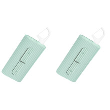 2Sets Green Floss Pick Dispensers Portable Dental Floss Holder Durable