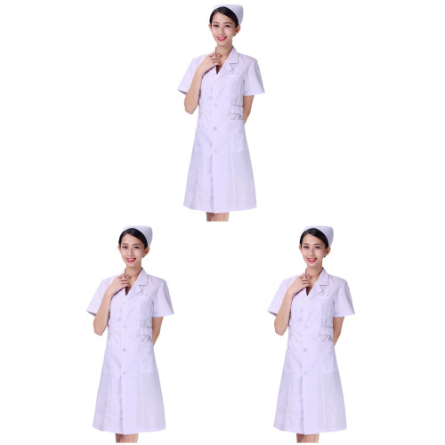 3Pièces Blouse Coton Courtes Médical Slim