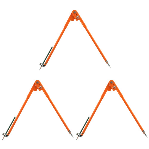 3Pcs Carpenter Scribing Compass Orange Steel Marking Tool for Woodwork