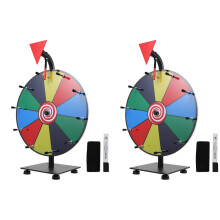 2Sets Sturdy Colorful Prize Wheel Tabletop Plastic Metal Fast Assembly
