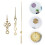 4Sets Golden Metal Clock Hands Sturdy Decorative Clock Pointer Kit 11