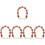5Pcs Red Beaded Handbag Chain Strap Replacement for DIY Purse Handles 5