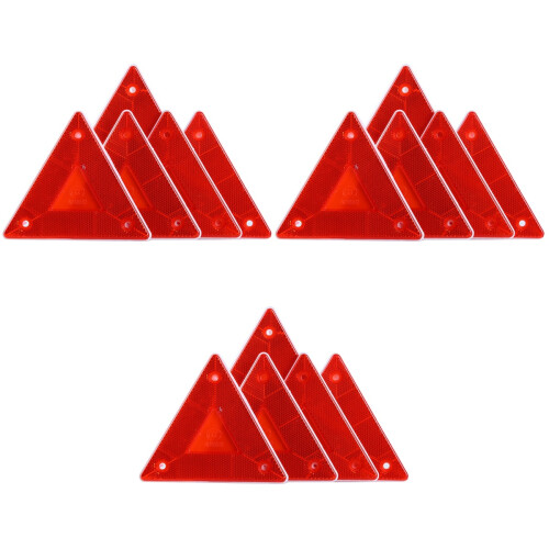 15Pcs Red Roadside Warning Triangle Sign Reflective Safety Tool 1