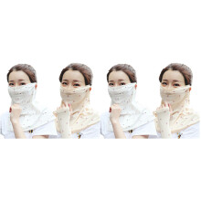 4St Witte Beige Ruitermasker Met Zonbescherming En Rekbaar Doek