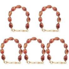 5Pcs Red Beaded Handbag Chain Strap Replacement for DIY Purse Handles