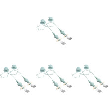 4Sets Baby Fork and Silicone Spoon Set with Anti-Drop Chain for Kids